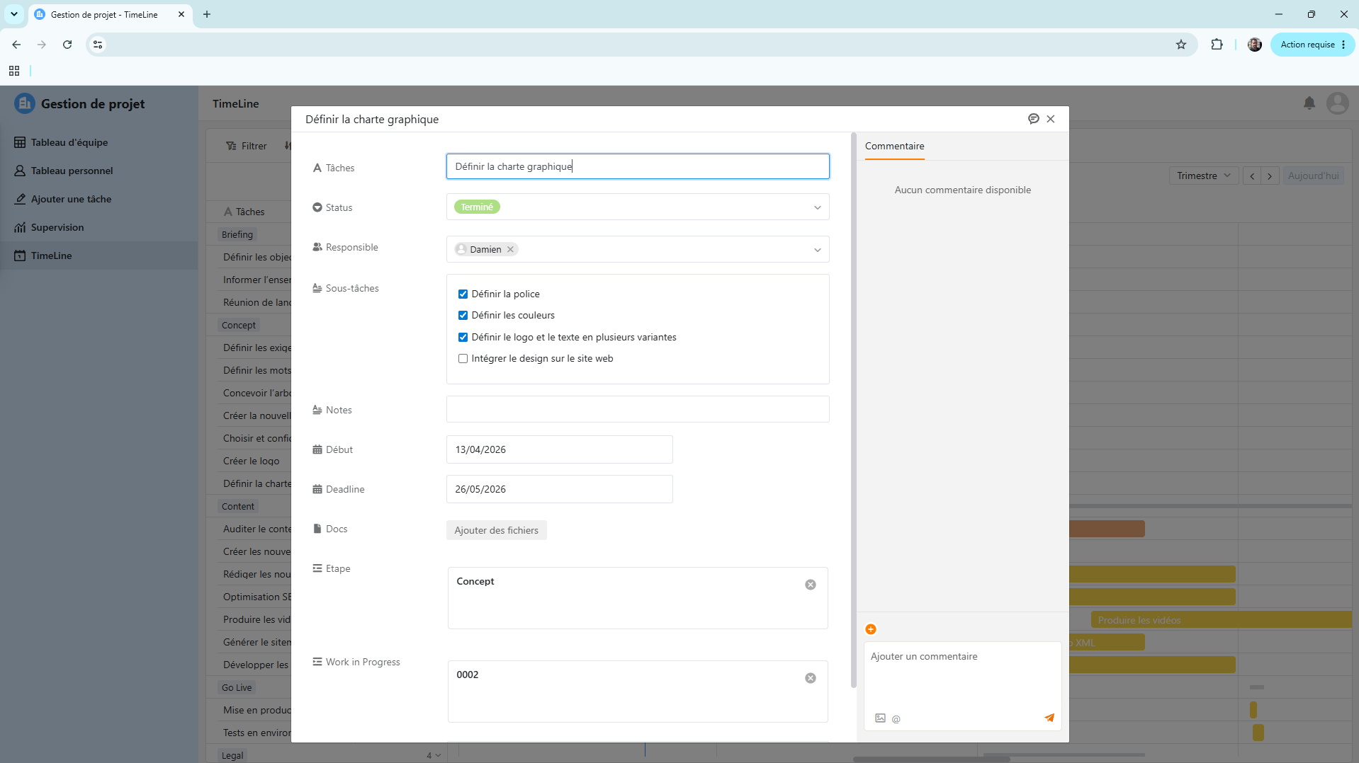 Gestion de projet — vue 4