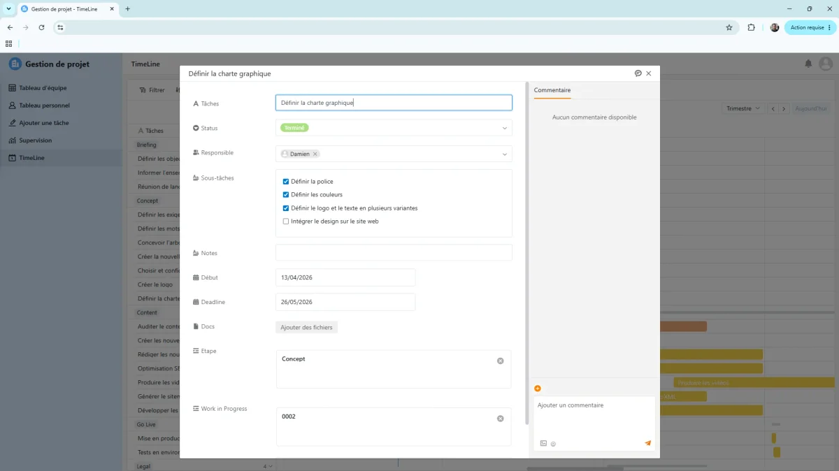 Application gestion de projet industriel sur mesure — vue 4