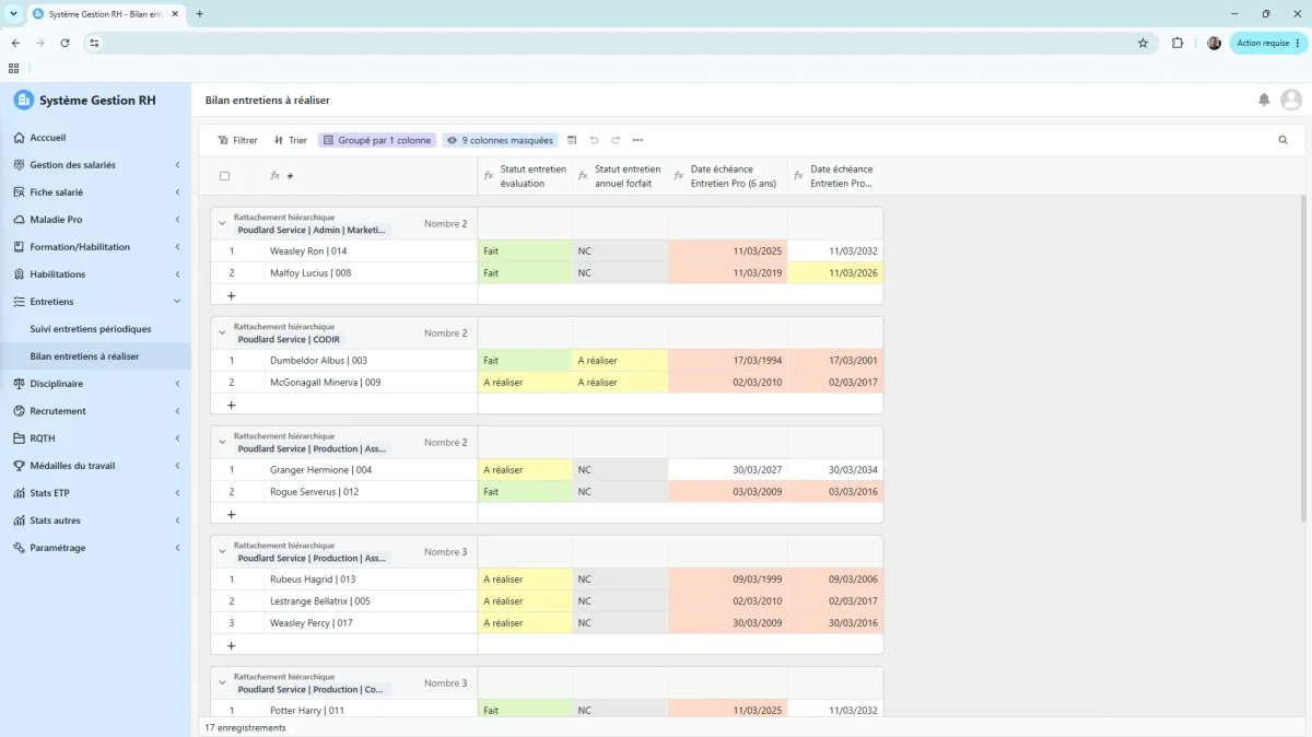 Application gestion RH industrielle sur mesure — vue 3