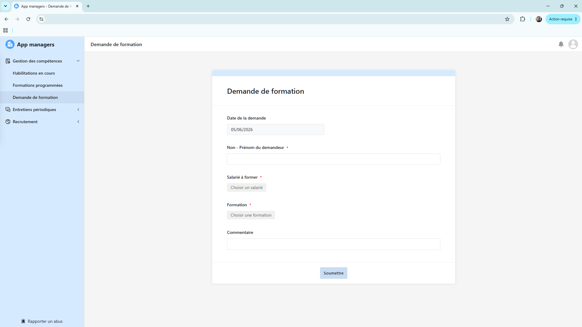 Gestion RH — vue 4